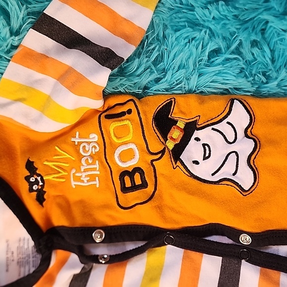 Buster Brown 0-3 button up footie "my first boo" Halloween sleeper footie - Picture 3 of 4